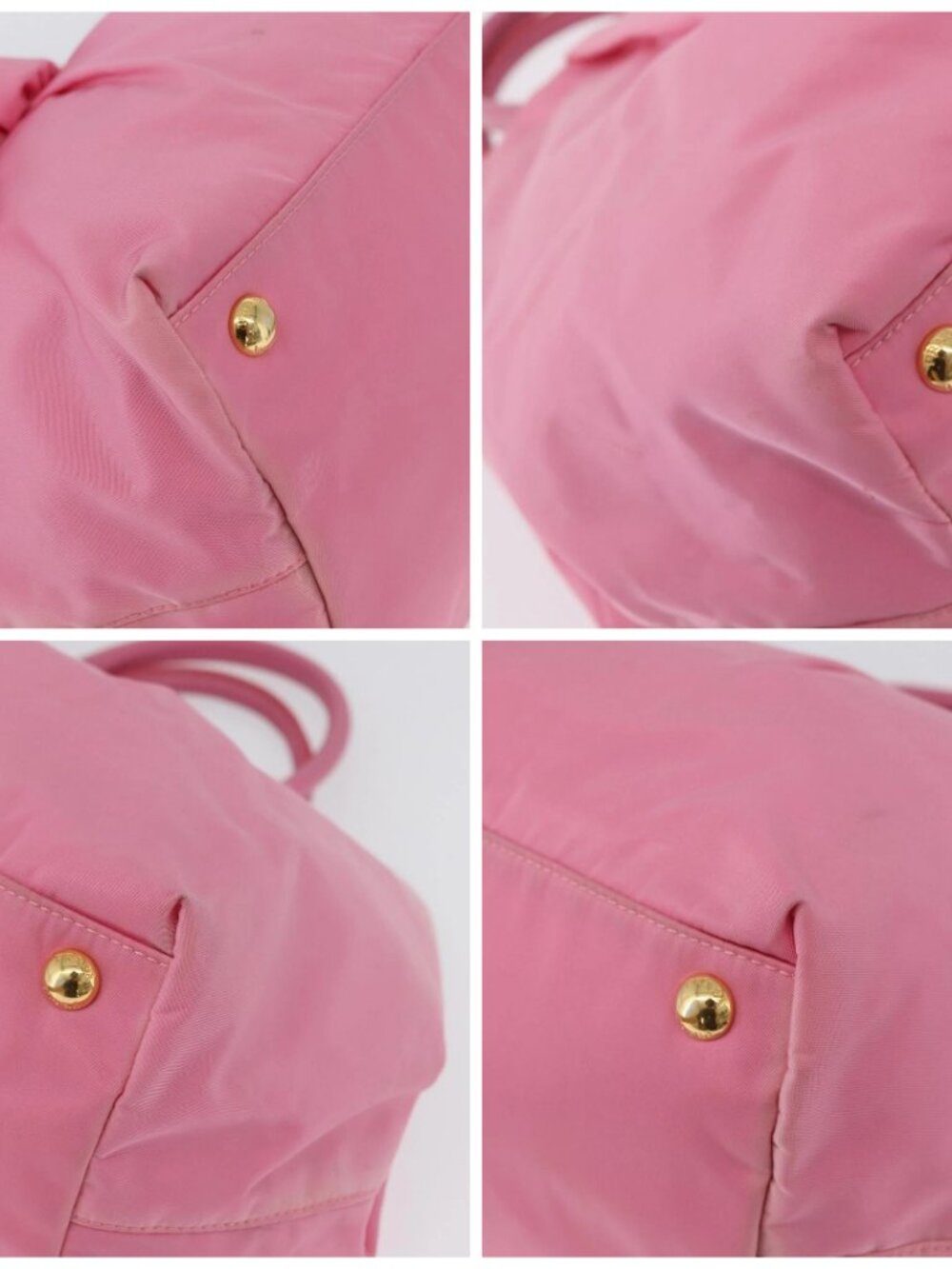 PRADA Hand Bag Nylon Pink Gold Auth 172515A - Picture 14 of 16